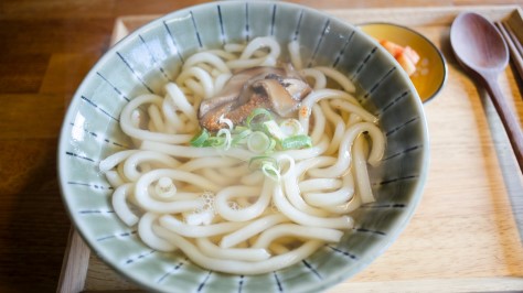 Japanese udon with clear broth